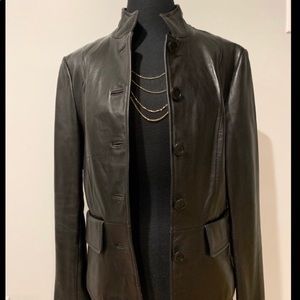 Kenneth Cole Black Women Leather Jacket
